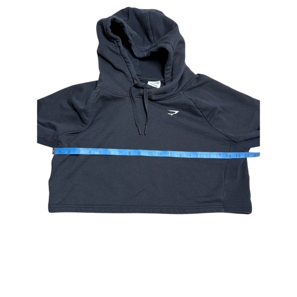 Gymshark Black Cropped Hoodie Long Sleeve Athletic Workout Top Womens L - Picture 6 of 11